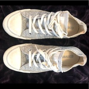 EUC Silver and Gray Glitter Converse